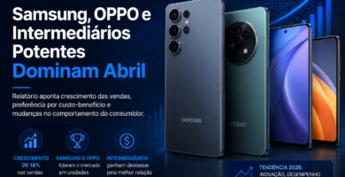 Mercado de Smartphones 2026 Samsung, OPPO e Intermediários Potentes Dominam Abril