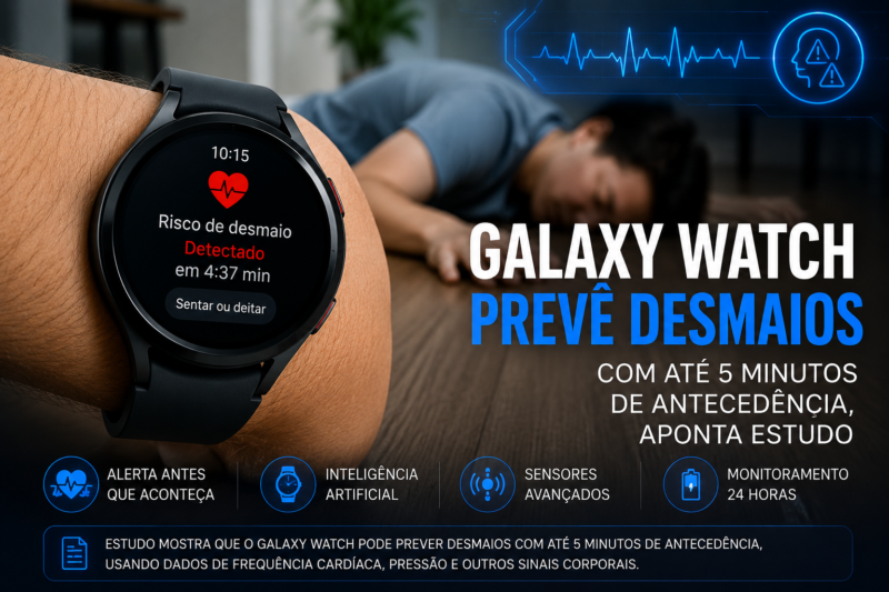Galaxy watch prevê desmaios com até 5 minutos de antecedência, aponta estudo